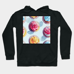 Watercolor cupcake pattern Hoodie